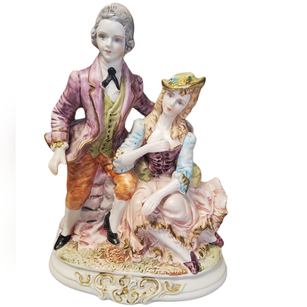Vintage Italian Porcelain Victorian Figurine Courting Couple